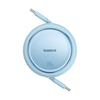 ACC Baseus Free2Draw Mini USB Type-C, 100W gyorstöltő adatkábel, kihúzható, automata behúzó funkcióval, 1m, kék