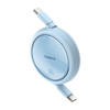 ACC Baseus Free2Draw Mini USB Type-C, 100W gyorstöltő adatkábel, kihúzható, automata behúzó funkcióval, 1m, kék