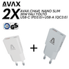 Avax CH641W & CH641LB 30W GaN USB-C + USB-A Gyorstöltő szett