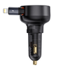 Baseus Enjoyment Pro 55W, USB Type-A autós gyorstöltő, iPhone automata behúzós kábellel