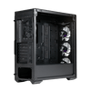 COOLER MASTER Ház Midi ATX MasterBox 520 + 3db Ventilátor + HUB, Tápegység nélkül, Üvegfalú, fekete