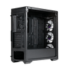 COOLER MASTER Ház Midi ATX MASTERBOX 520 MESH + 3xARGB Ventilátor + ARGB Fan HUB, Tápegység nélkül, Edzett Üveg, fekete