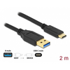 Delock 84004 USB 3.2 Gen2 kábel 10Gbps Type-A / Type-C, 2m Delock 84004 USB 3.2 Gen2 kábel 10Gbps Type-A / Type-C, 2m