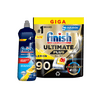 Finish Ultimate Plus All in 1 mosogatógép-kapszula, Lemon, 90 db + Finish Shine & Protect Rinse Aid öblítőszer gépi mosogatáshoz, Citrom illat, 800 ml Finish Ultimate Plus All in 1 mosogatógép-kapszula, Lemon, 90 db + Finish Shine & Protect Rinse Aid öblítőszer gépi mosogatáshoz, Citrom illat, 800 ml