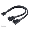 Akasa AK-CBFA04-KT04 2x 4pin PWM ventilátor kábel, 15cm