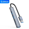 Orico USB3.0 Hub - AH-A12F-GY (4 port, Bemenet: USB-A, Kimenet: 1xUSB-A3.0+2xUSB-A2.0+TF kártyaolvasó, szürke)