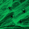 Zöld színű pókháló pókokkal (56510A)