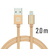 Swissten USB/Lightning Adat- és töltőkábel, arany, 2 m (71523304)