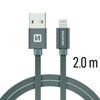 Swissten USB/Lightning Adat- és töltőkábel, szürke, 2 m (71523302) Swissten USB/Lightning Adat- és töltőkábel, szürke, 2 m (71523302)