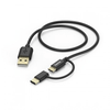 ADATKÁBEL MICRO USB/USB TYPE-C, 2IN1, 1M
