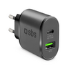 SBS USB Type-C 25W + USB-A AFC utazó töltő (29074) SBS USB Type-C 25W + USB-A AFC utazó töltő (29074)