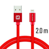 Swissten USB/Lightning Adat- és töltőkábel, piros, 2 m (71523306)