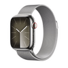 Apple Watch Series 9 GPS + Cellular, 41mm, ezüst rozsdamentes acéltok, ezüst milánói szíj (MRJ43QH/A)