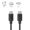 Hama USB Type-C 100W Adatkábel, 1.2 m (86448)