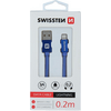 Swissten USB/Lightning Adat- és töltőkábel, kék, 0,2 m (71523108)