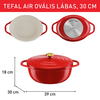 TEFAL Air lábas + fedő 30X23cm piros