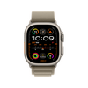 Apple Watch Ultra 2 GPS + Cellular, 49 mm titántok, olíva alpesi pánt, S (MREX3CM/A)
