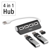 FIC USB 2.0 HUB, 1-4 BUSPOWERED,BK