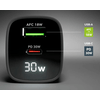 SBS LCD hálózati töltő GaN 30W fekete