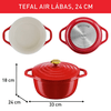 TEFAL Air lábas 24cm + fedő piros