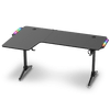 Spirit of Gamer Gamer Asztal - Headquarter 600 L (MDF lap, fém lábak, fekete, RGB LED háttérvilágítás, 140 x 60 x 75cm)
