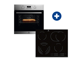 Electrolux EOF3H40BX Beépíthető sütő + Electrolux EHF6547FXK Beépíthető kerámia főzőlap