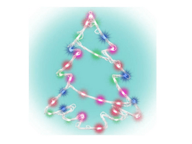 Home KID 502 B/M LED-es ablakdísz, fenyőfa