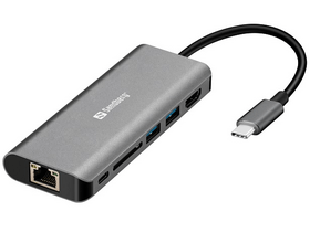 Sandberg USB-C dokkoló HDMI+LAN+SD+USB100W (136-18) Sandberg USB-C dokkoló HDMI+LAN+SD+USB100W (136-18)