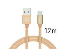 Swissten podatkovni i kabel za punjenje s tekstilnim premazom, USB-USB-C, 1,2 m, zlatni (71521204) Swissten podatkovni i kabel za punjenje s tekstilnim premazom, USB-USB-C, 1,2 m, zlatni (71521204)