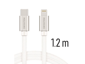 Swissten podatkovni i kabel za punjenje s tekstilnim premazom, USB-C/lightning, 1,2 m, srebrno/bijeli (71525203) Swissten podatkovni i kabel za punjenje s tekstilnim premazom, USB-C/lightning, 1,2 m, srebrno/bijeli (71525203)