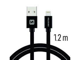 Swissten podatkovni i kabel za punjenje s tekstilnim premazom, USB/lightning, 1,2 m crni (71523201) Swissten podatkovni i kabel za punjenje s tekstilnim premazom, USB/lightning, 1,2 m crni (71523201)