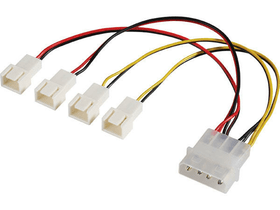 4pin Molex 4x3pin ventilátor kábel