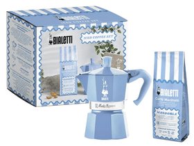 Bialetti Moka Express kotyogós kávéfőző, kék+Mandulás őrölt kávé, 250g (5409) Bialetti Moka Express kotyogós kávéfőző, kék+Mandulás őrölt kávé, 250g (5409)