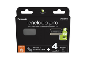 eneloop pro BK-4HCDEC4BE AAA/mikro 930mAh Ni-MH akkumulátor, 4db + akkubox eneloop pro BK-4HCDEC4BE AAA/mikro 930mAh Ni-MH akkumulátor, 4db + akkubox