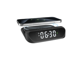 SBS 2-in-1 Ébresztőóra vezeték nélküli töltővel, fekete (TEWIRCLOCK) SBS 2-in-1 Ébresztőóra vezeték nélküli töltővel, fekete (TEWIRCLOCK)