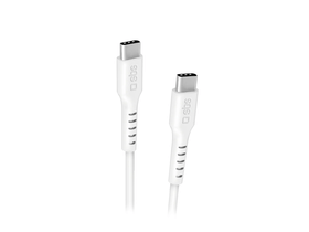 SBS USB-C/USB-C Kábel 25W, 2m, fehér