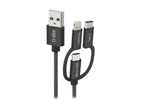 SBS 3u1 USB kabel, 1,2 m, crni (TECABLEUSBIP531BW) SBS 3u1 USB kabel, 1,2 m, crni (TECABLEUSBIP531BW)