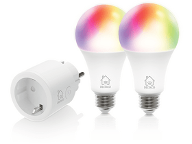 Deltaco SH-KIT01 Starter-Kit 1x pametna utičnica + 2x E27 RGB žarulja Deltaco SH-KIT01 Starter-Kit 1x pametna utičnica + 2x E27 RGB žarulja
