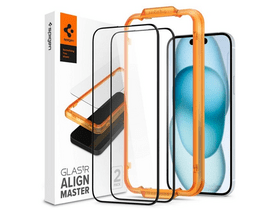 Spigen AGL06906 iPhone 15 képernyővédő üveg, 2db Spigen AGL06906 iPhone 15 képernyővédő üveg, 2db