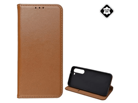 Gigapack Samsung S23 Plus Bőr flip tok, barna (GP-139665)