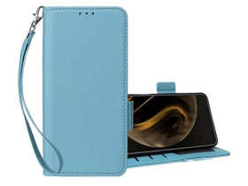 Gigapack ZTE Blade A72s 4G Bőr hatású flip tok, világoskék (GP-157664)