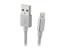 SBS Adatkábel USB-A/MFI 10W 1m ezüst
