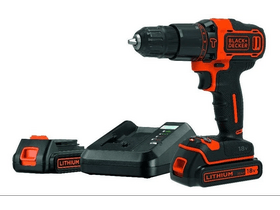 Black+Decker BDCHD18K1B2-QW ütvefúró/csavarozó, 400 mA töltő, 2 akkumulátor, koffer Black+Decker BDCHD18K1B2-QW ütvefúró/csavarozó, 400 mA töltő, 2 akkumulátor, koffer