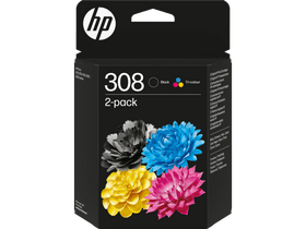 HP 308 fekete/háromszínű eredeti tintapatron, 2 darabos kombinált kiszerelés (6L6S6UE) HP 308 fekete/háromszínű eredeti tintapatron, 2 darabos kombinált kiszerelés (6L6S6UE)