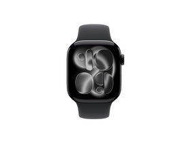 Apple Watch Series 11 GPS + Cellular, 42 mm-es kozmoszfekete alumiumtok, fekete sportszíj, S/M (MF834MP/A)