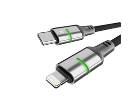 Avax CB636 STEELY LED 27W USB-C–Lightning gyorstöltő kábel, 2m