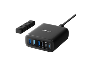 Anker A2154G11 6in1 Hálózati töltő, 112W, 6 port, GaN, fekete Anker A2154G11 6in1 Hálózati töltő, 112W, 6 port, GaN, fekete