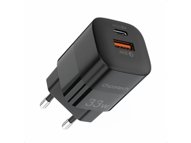 PD33W Type-C + USB EU wall charger black