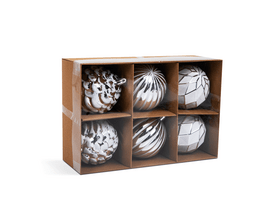 Family 58776 Karácsonyfadísz szett, fehér/ezüst, 6 db Family 58776 Karácsonyfadísz szett, fehér/ezüst, 6 db