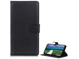 Gigapack Nokia C21 Plus Bőr hatású flip tok, fekete (GP-138357)
